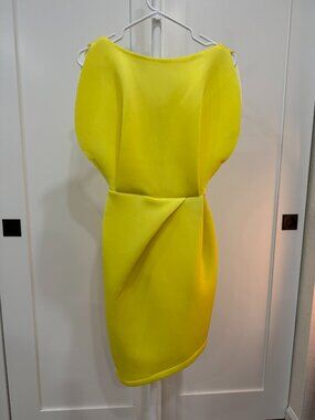 Bold. Bright. Unforgettable Neon Yellow Head-Turning Statement Dress XS